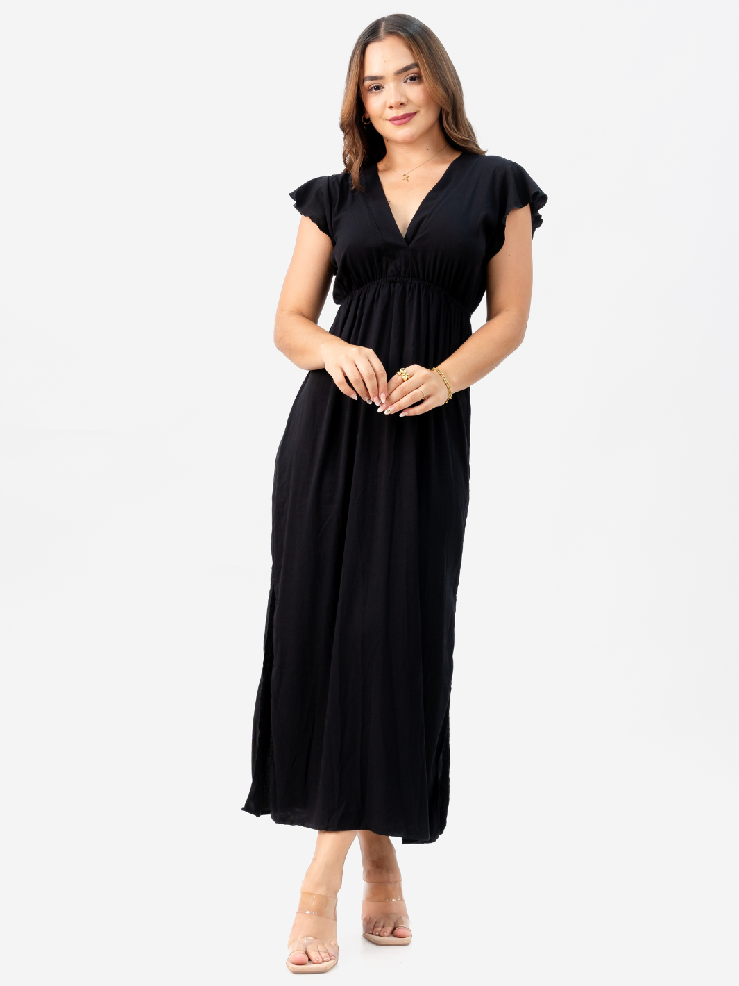 VESTIDO SATINA - NEGRO