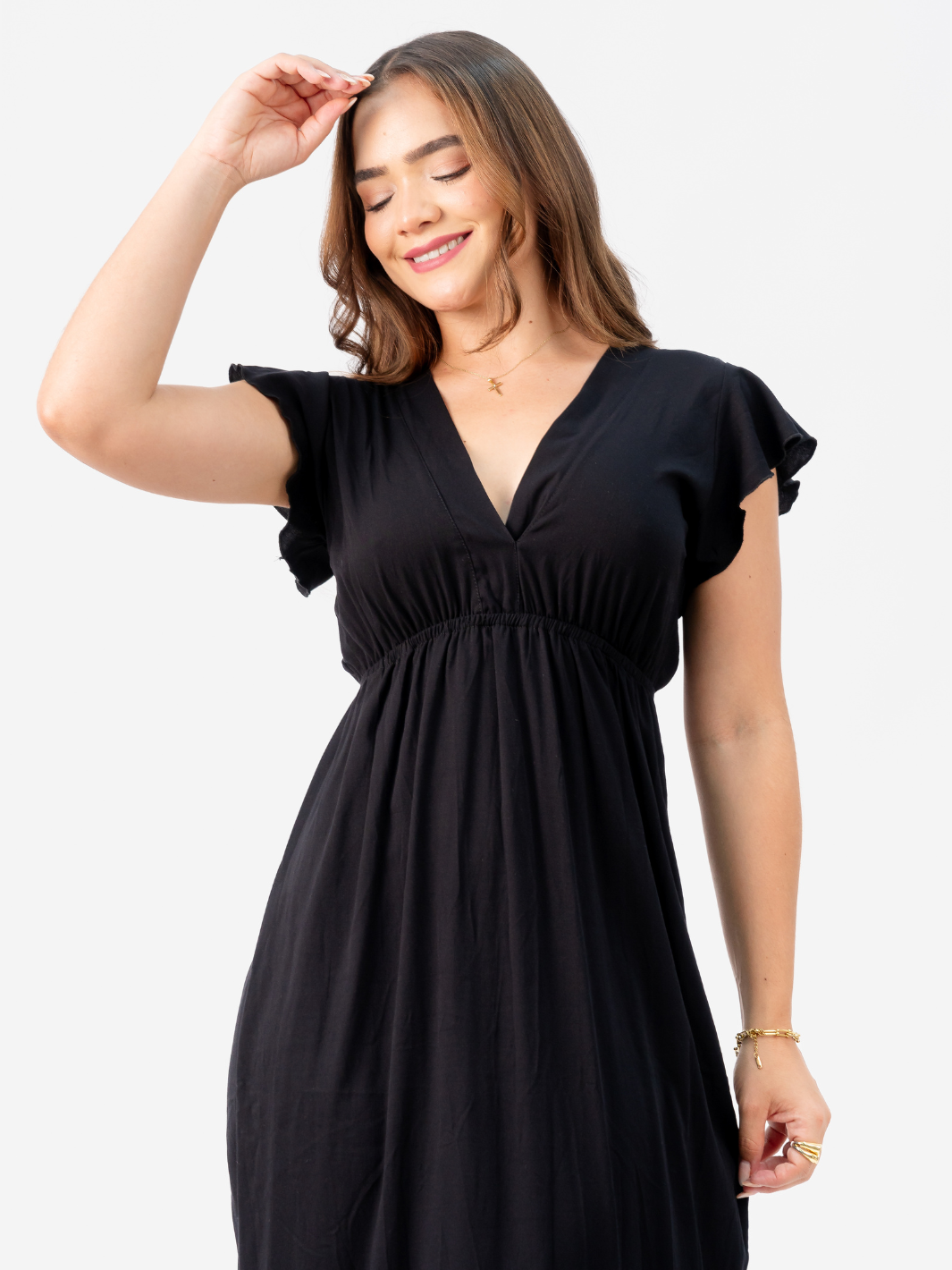 VESTIDO SATINA - NEGRO