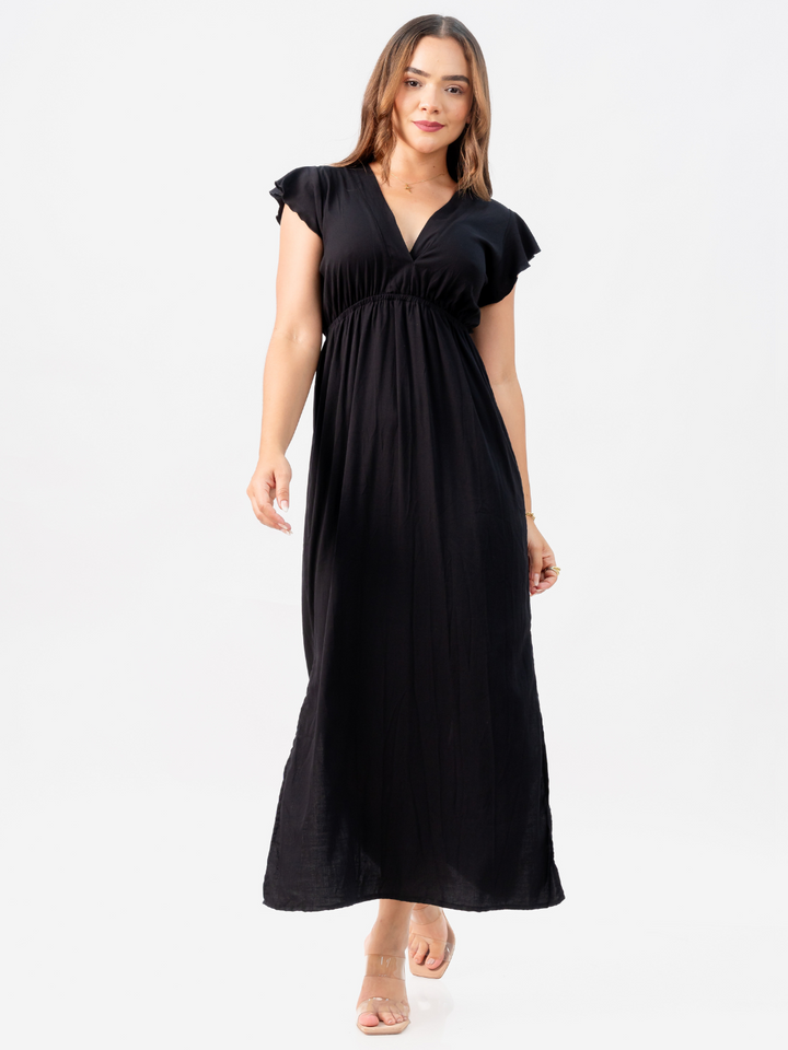 VESTIDO SATINA - NEGRO