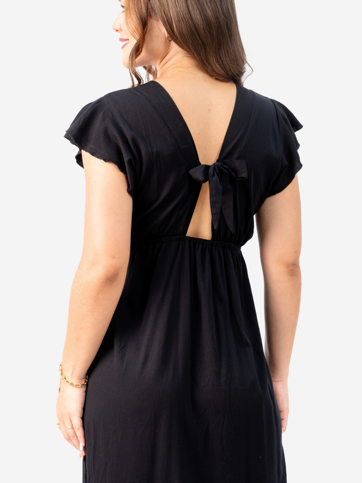 VESTIDO SATINA - NEGRO