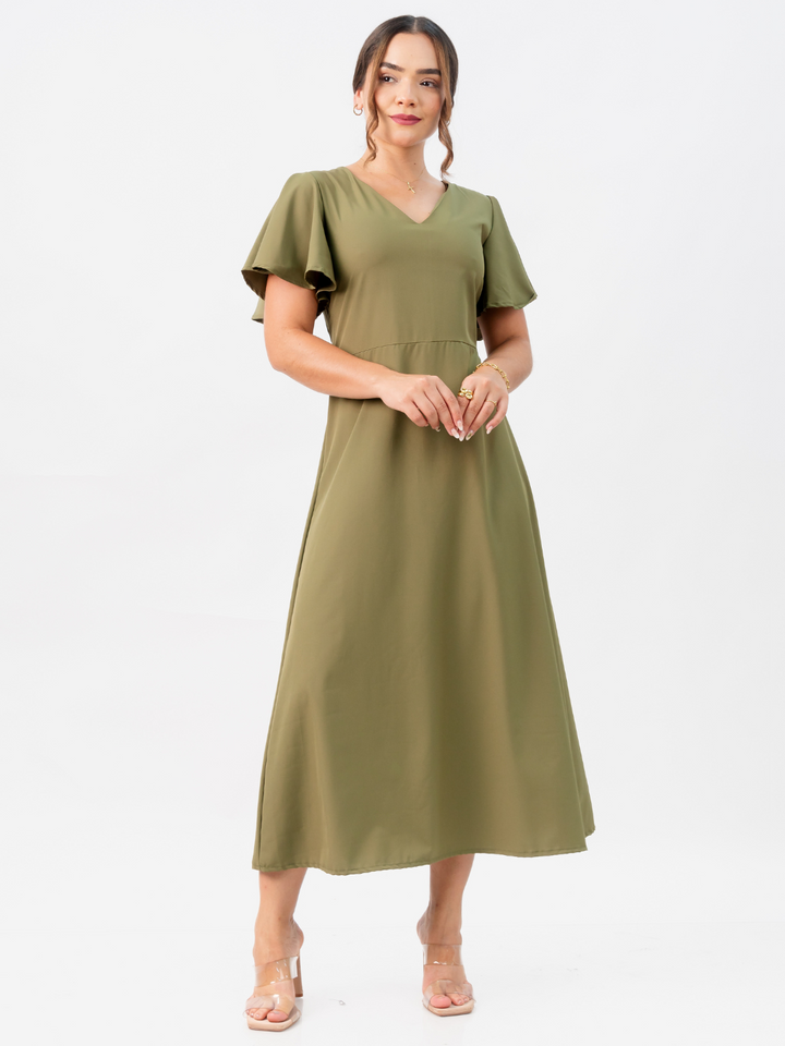 VESTIDO GLENDA - VERDE MILITAR