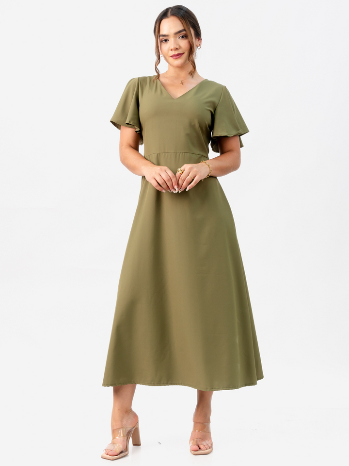 VESTIDO GLENDA - VERDE MILITAR