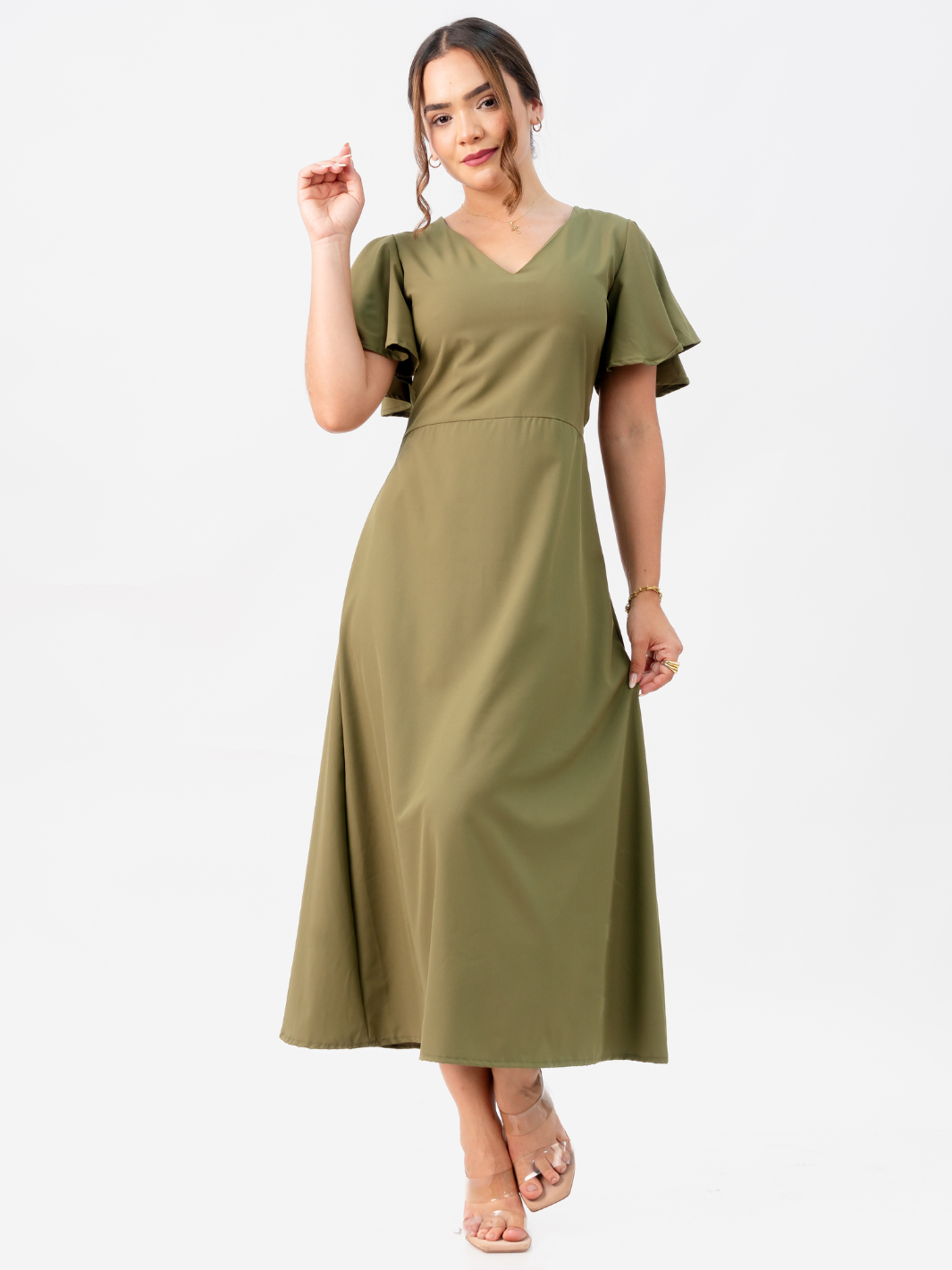 VESTIDO GLENDA - VERDE MILITAR