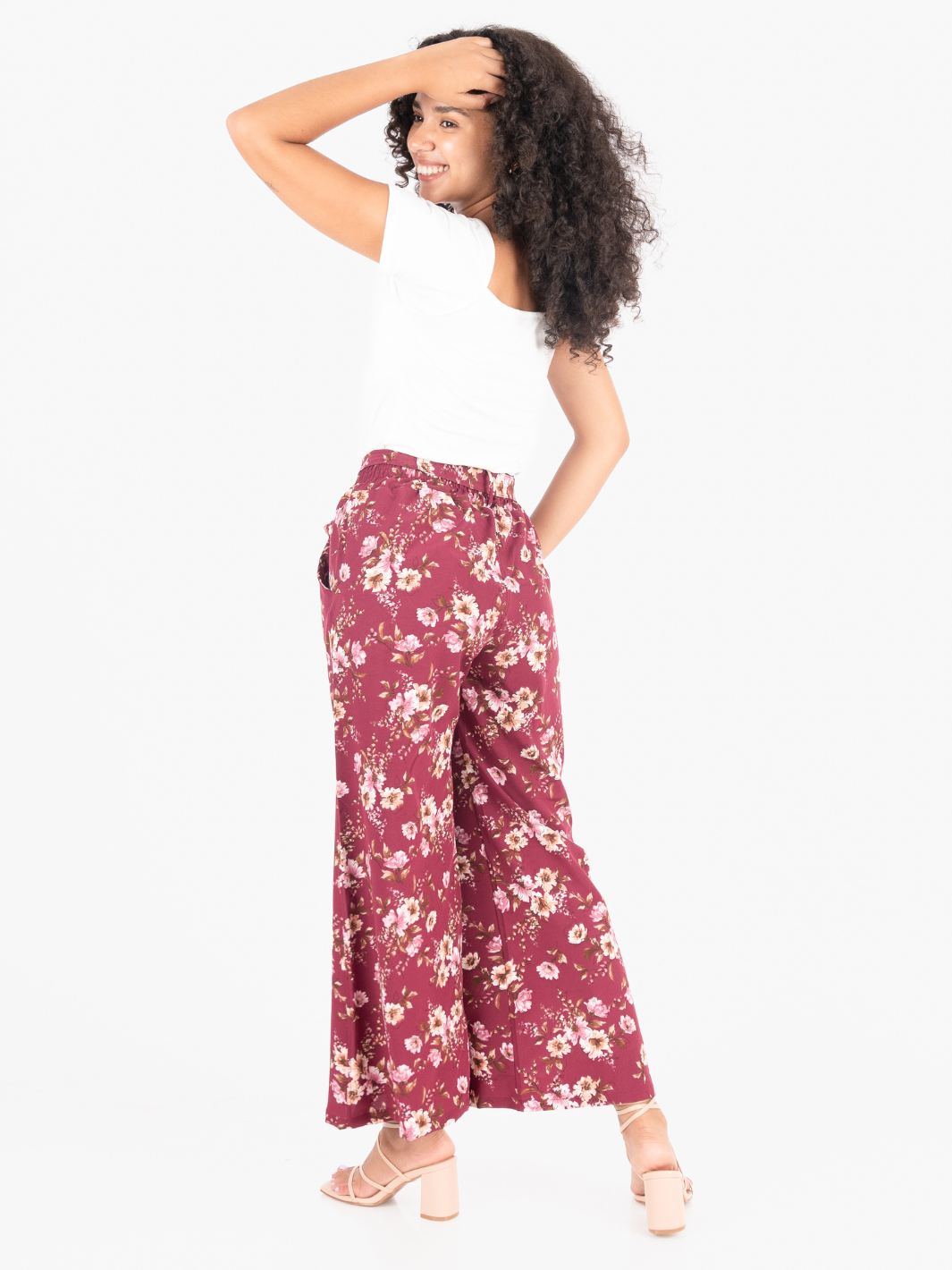 PANTALON WENDY - VINO FLOREADO