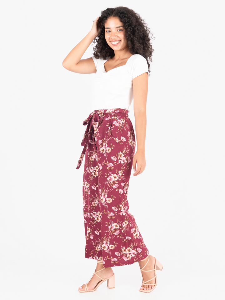 PANTALON WENDY - VINO FLOREADO